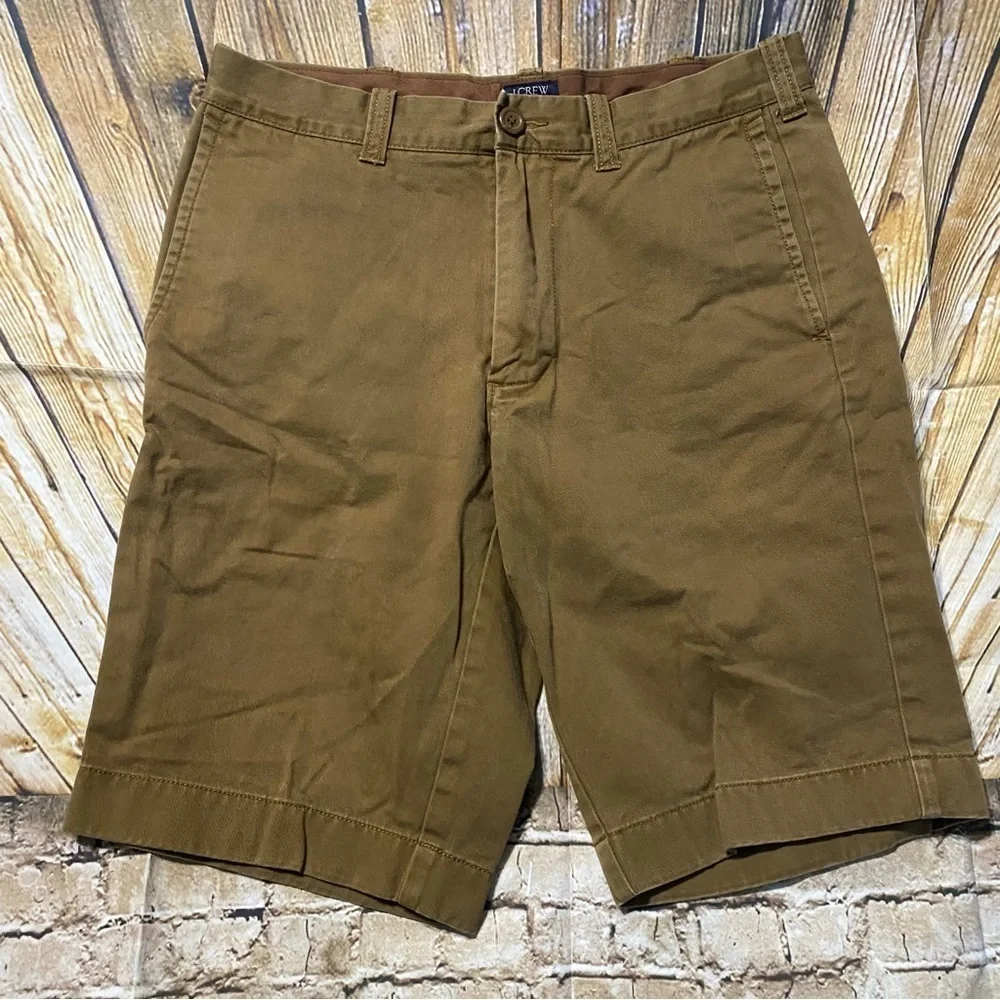 J‎ Crew Brown Cotton Rivington Flat Front Chino Shorts